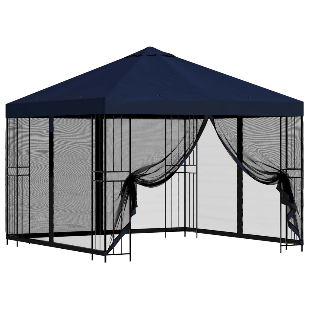 Garten Pavillon mit Seitenwänden 3 x 3 m Blau