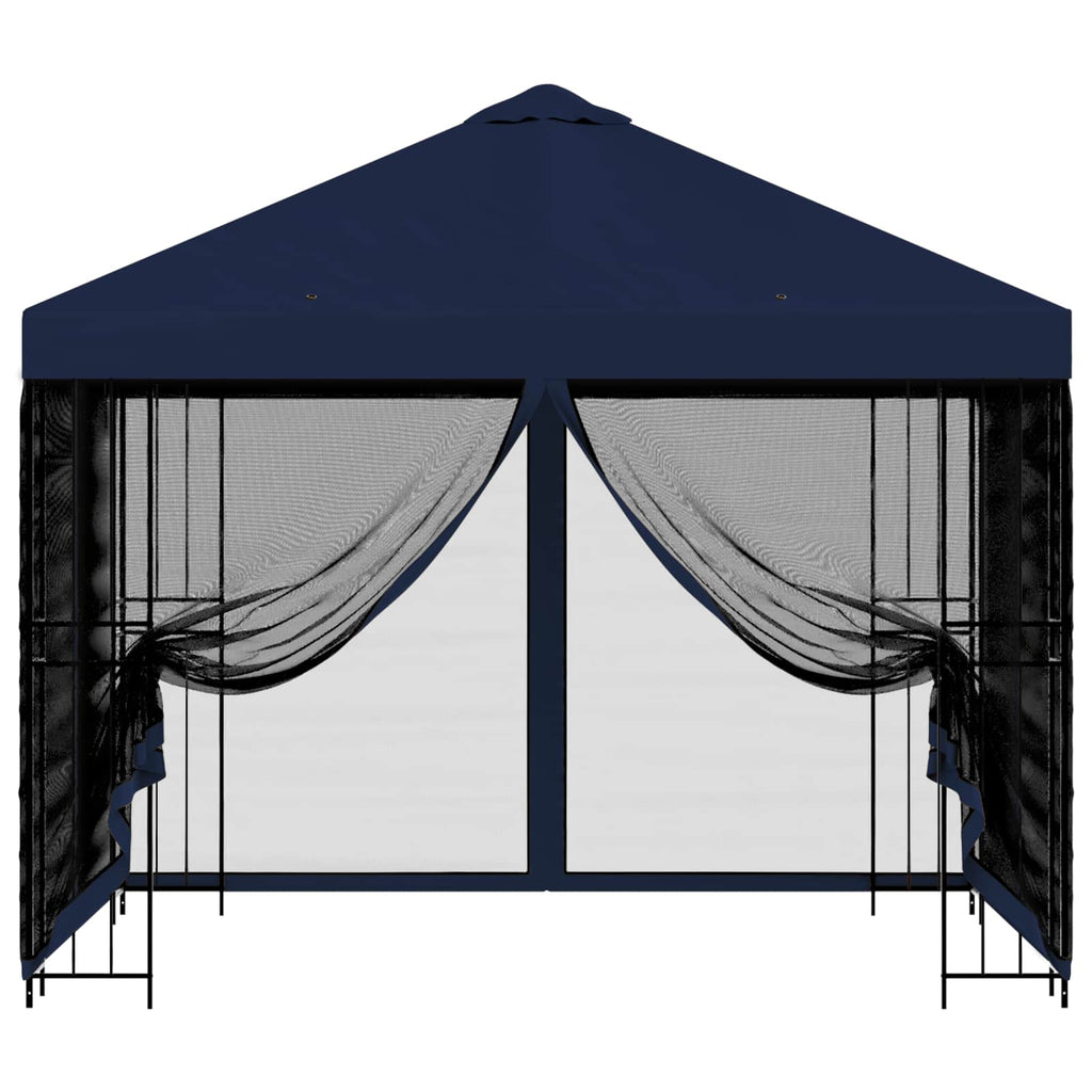 Garten Pavillon mit Seitenwänden 3 x 3 m Blau