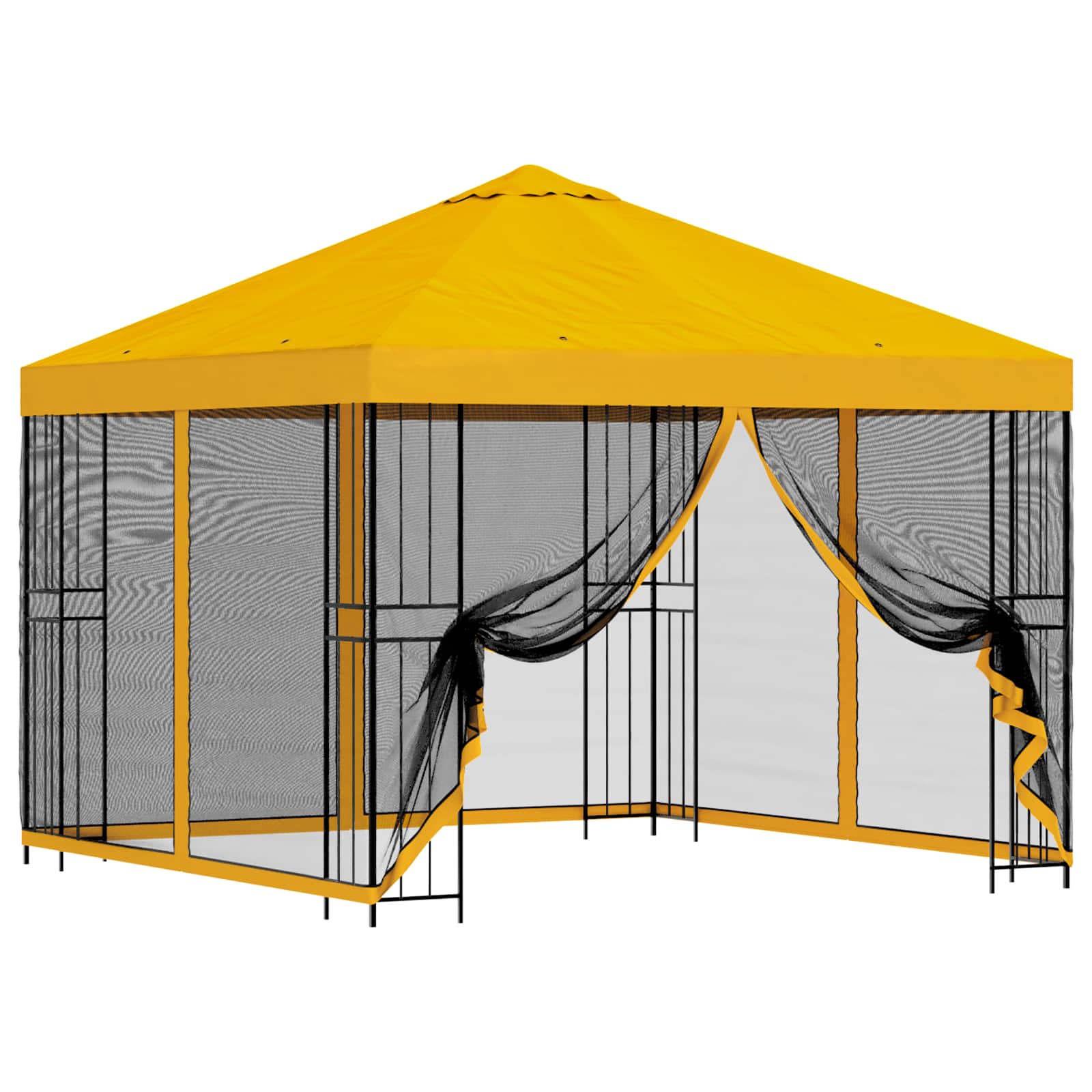 Garten Pavillon mit Seitenwänden 3 x 3 m Gelb