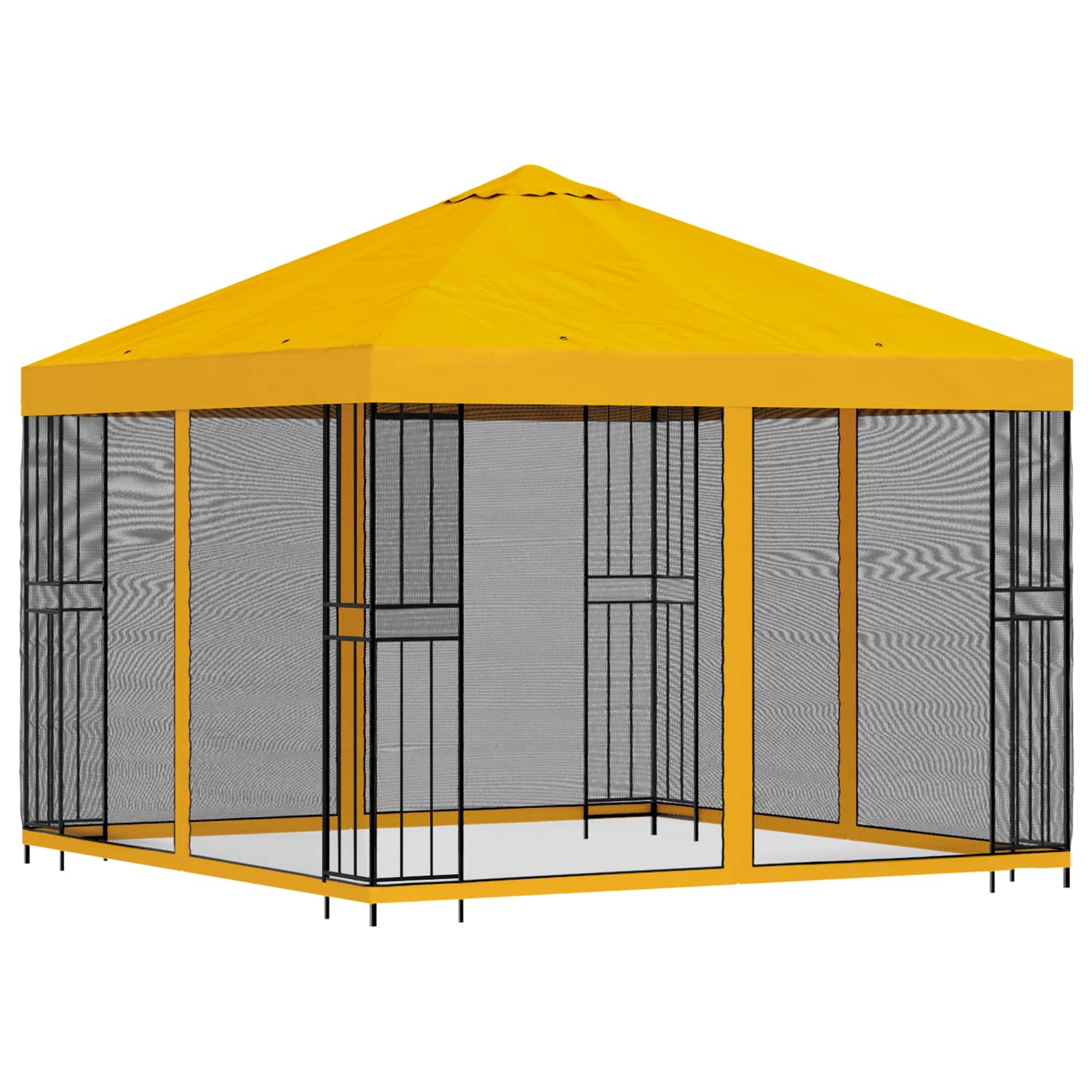 Garten Pavillon mit Seitenwänden 3 x 3 m Gelb
