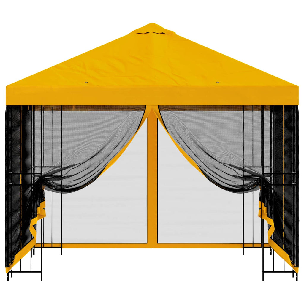 Garten Pavillon mit Seitenwänden 3 x 3 m Gelb