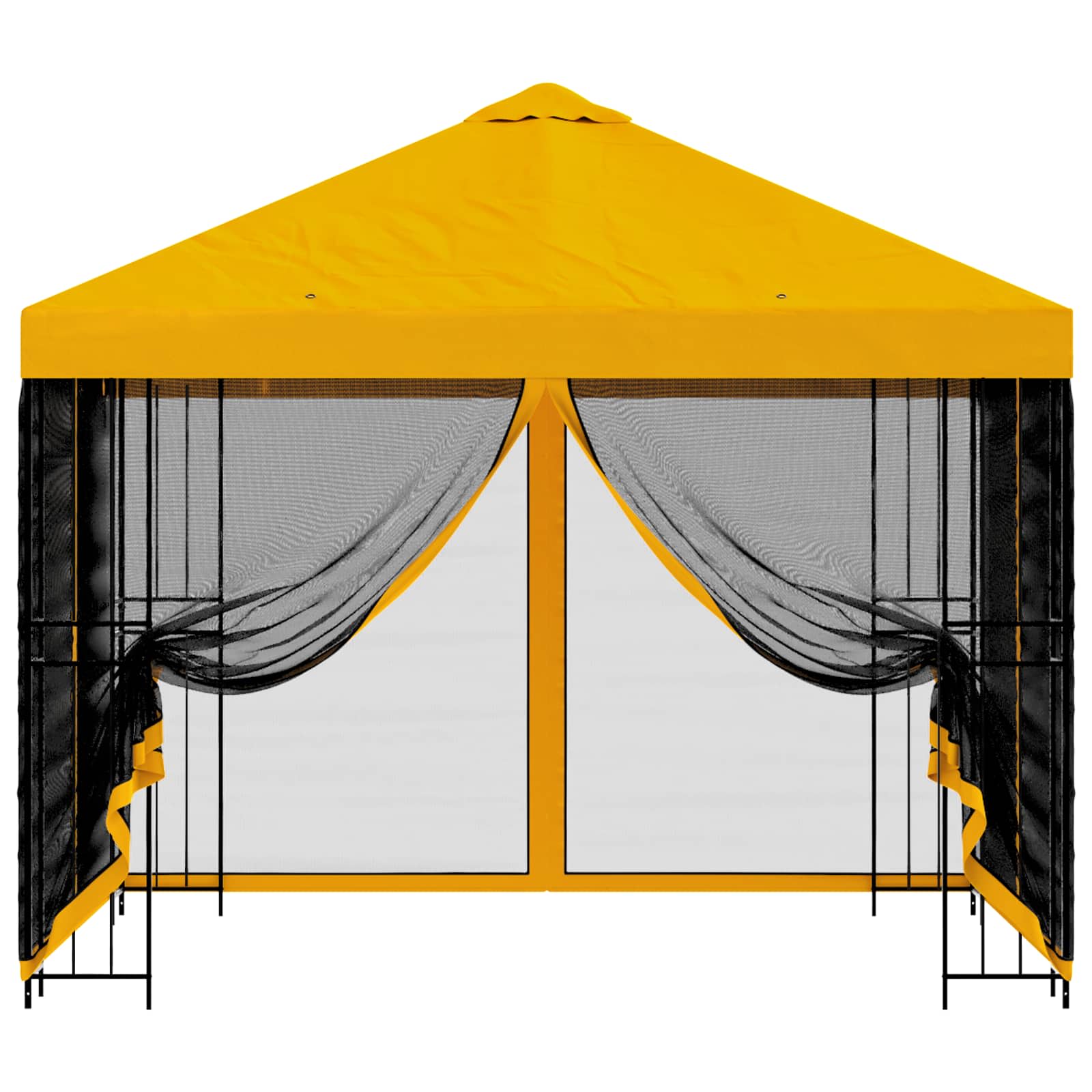 Garten Pavillon mit Seitenwänden 3 x 3 m Gelb