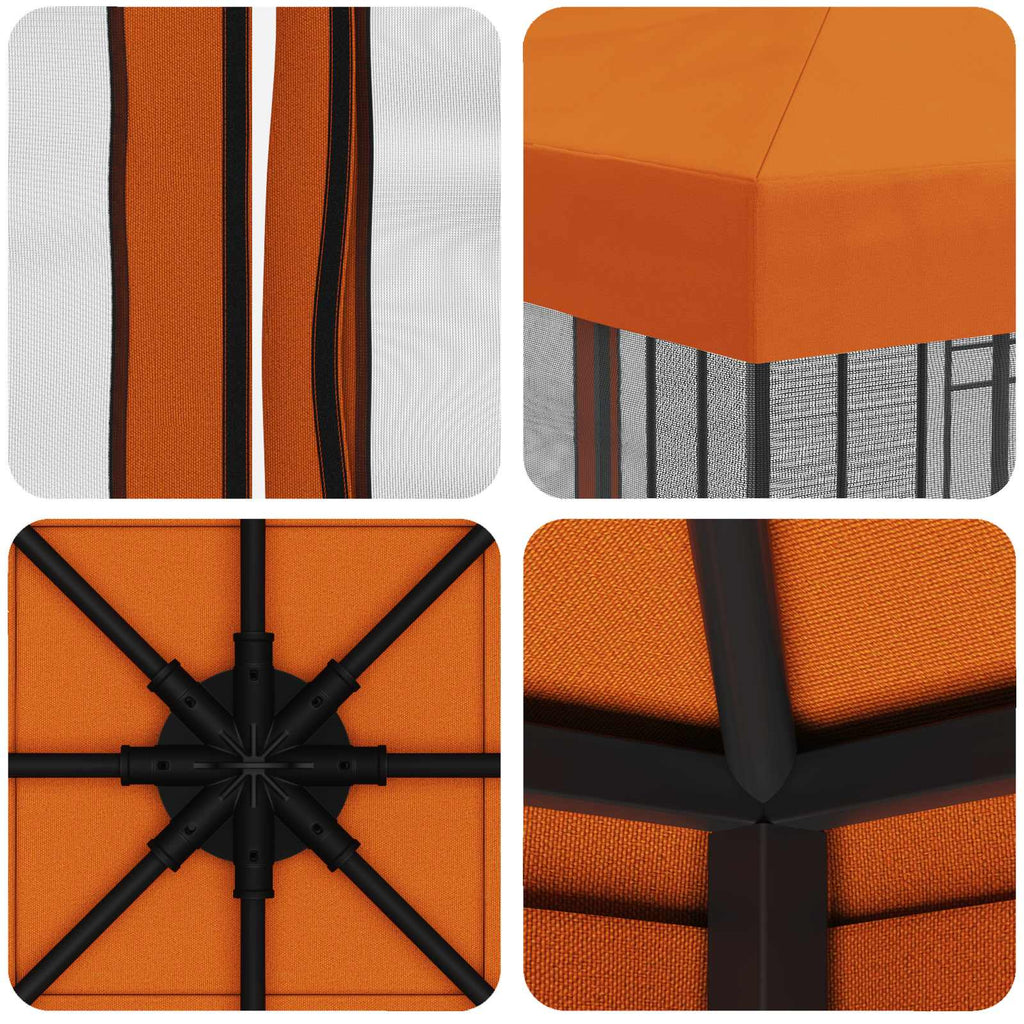Garten Pavillon mit Seitenwänden 3 x 3 m Orange