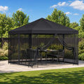 Garten Pavillon mit Seitenwänden 3 x 3 m Schwarz