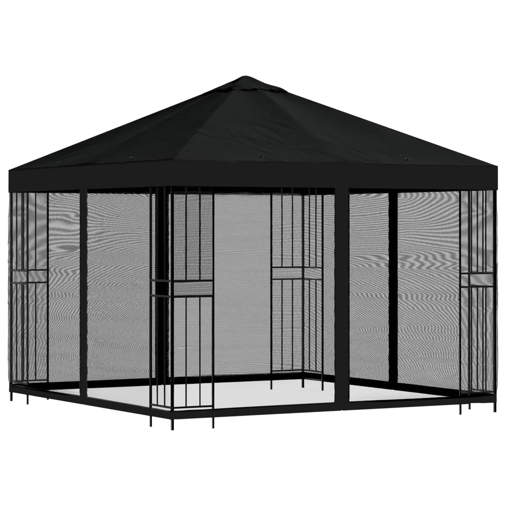 Garten Pavillon mit Seitenwänden 3 x 3 m Schwarz