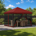Garten Pavillon mit Seitenwänden 3 x 3 m Bordeauxrot