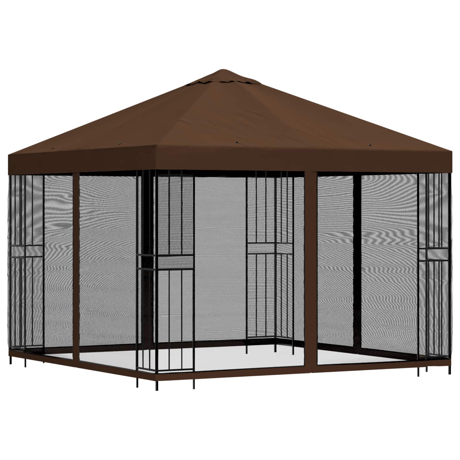 Garten Pavillon mit Seitenwänden 3 x 3 m Braun