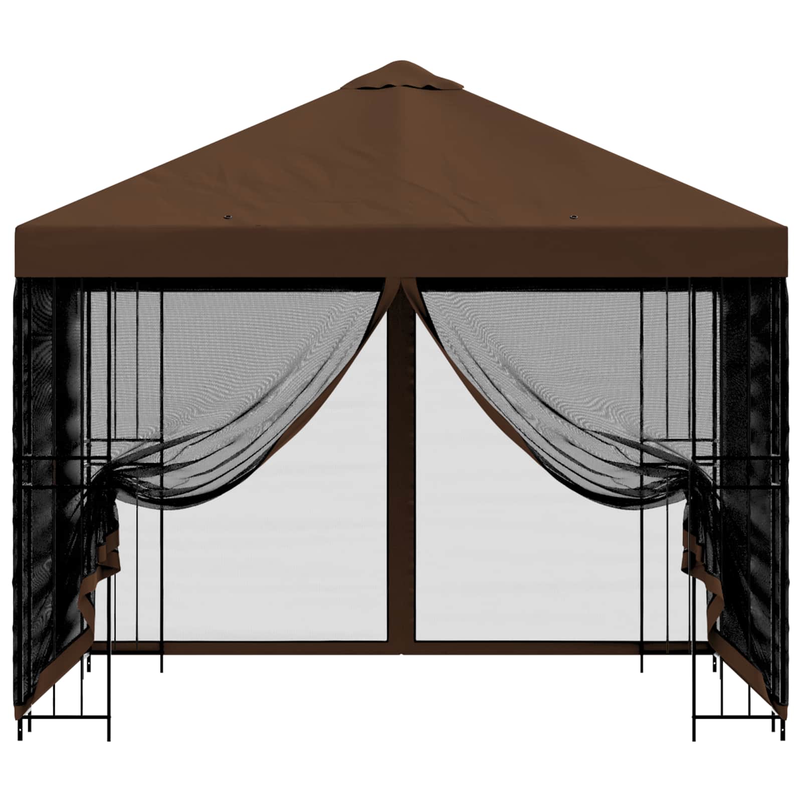 Garten Pavillon mit Seitenwänden 3 x 3 m Braun