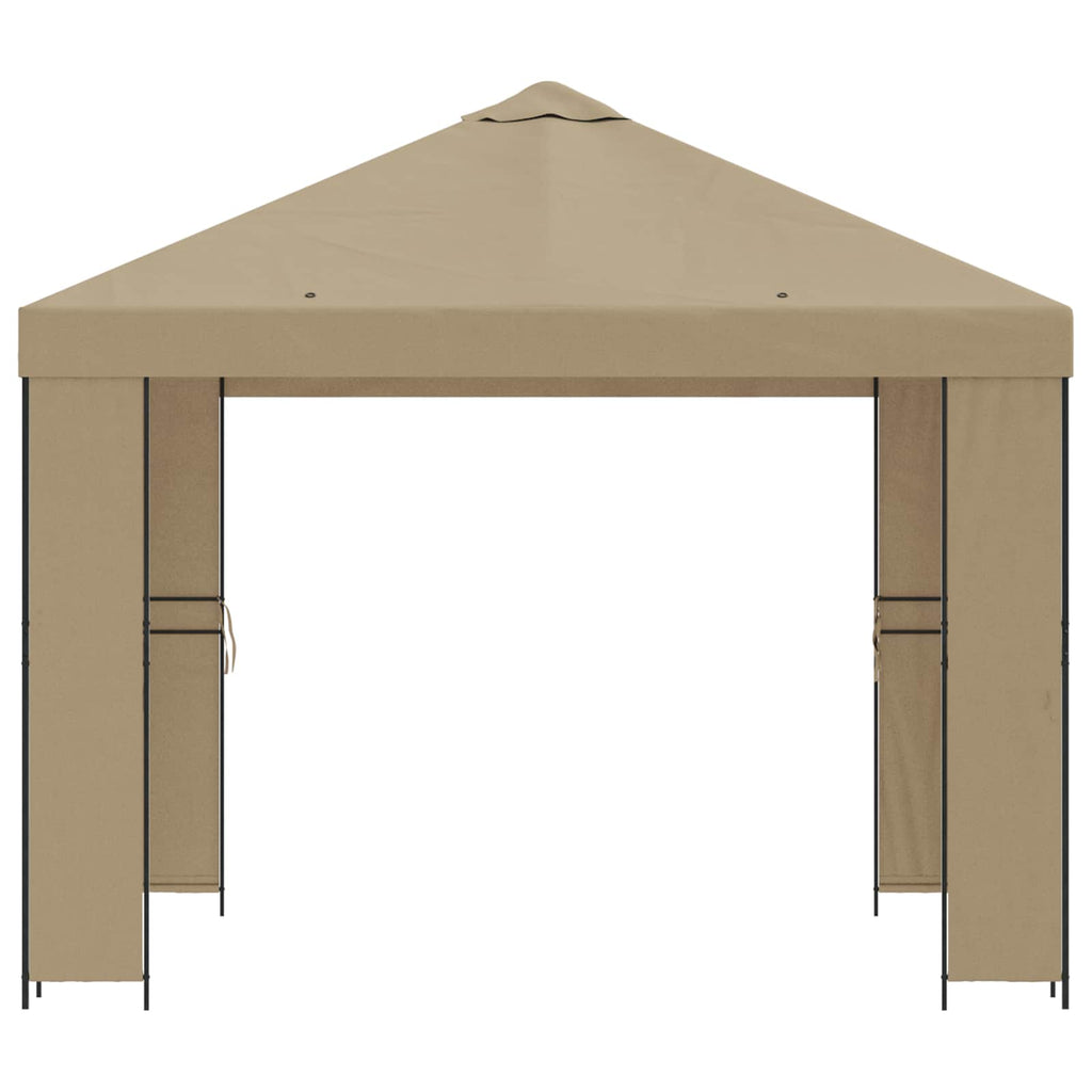 Pavillon 3 x 3 m Beige Polyester und Stahl 190 gsm
