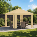 Pavillon 3 x 3 m Creme Polyester und Stahl 190 gsm