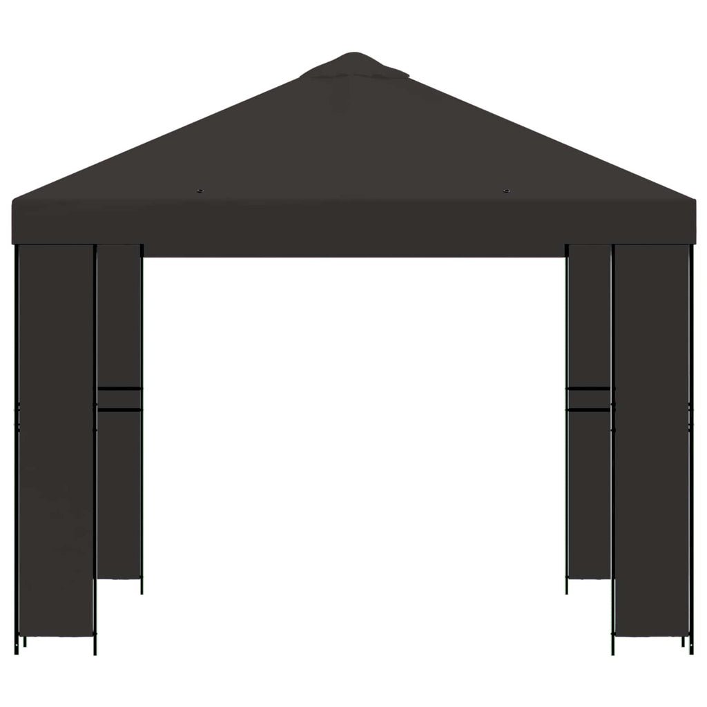 Pavillon 3 x 3 m Anthrazit Polyester und Stahl 190 gsm