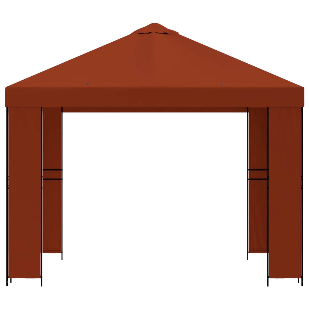 Pavillon 3 x 3 m Terrakotta Polyester und Stahl 190 gsm