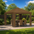 Pavillon 3 x 3 m Taupe Polyester und Stahl 190 gsm