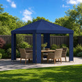 Pavillon 3 x 3 m Blau Polyester und Stahl 190 gsm