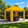 Pavillon 3 x 3 m Gelb Polyester und Stahl 190 gsm