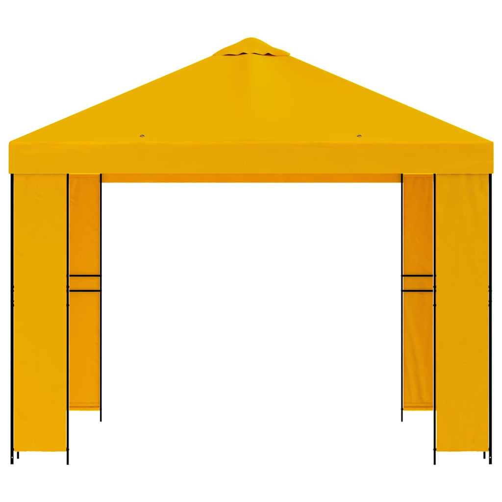 Pavillon 3 x 3 m Gelb Polyester und Stahl 190 gsm