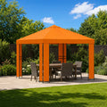 Pavillon 3 x 3 m Orange Polyester und Stahl 190 gsm