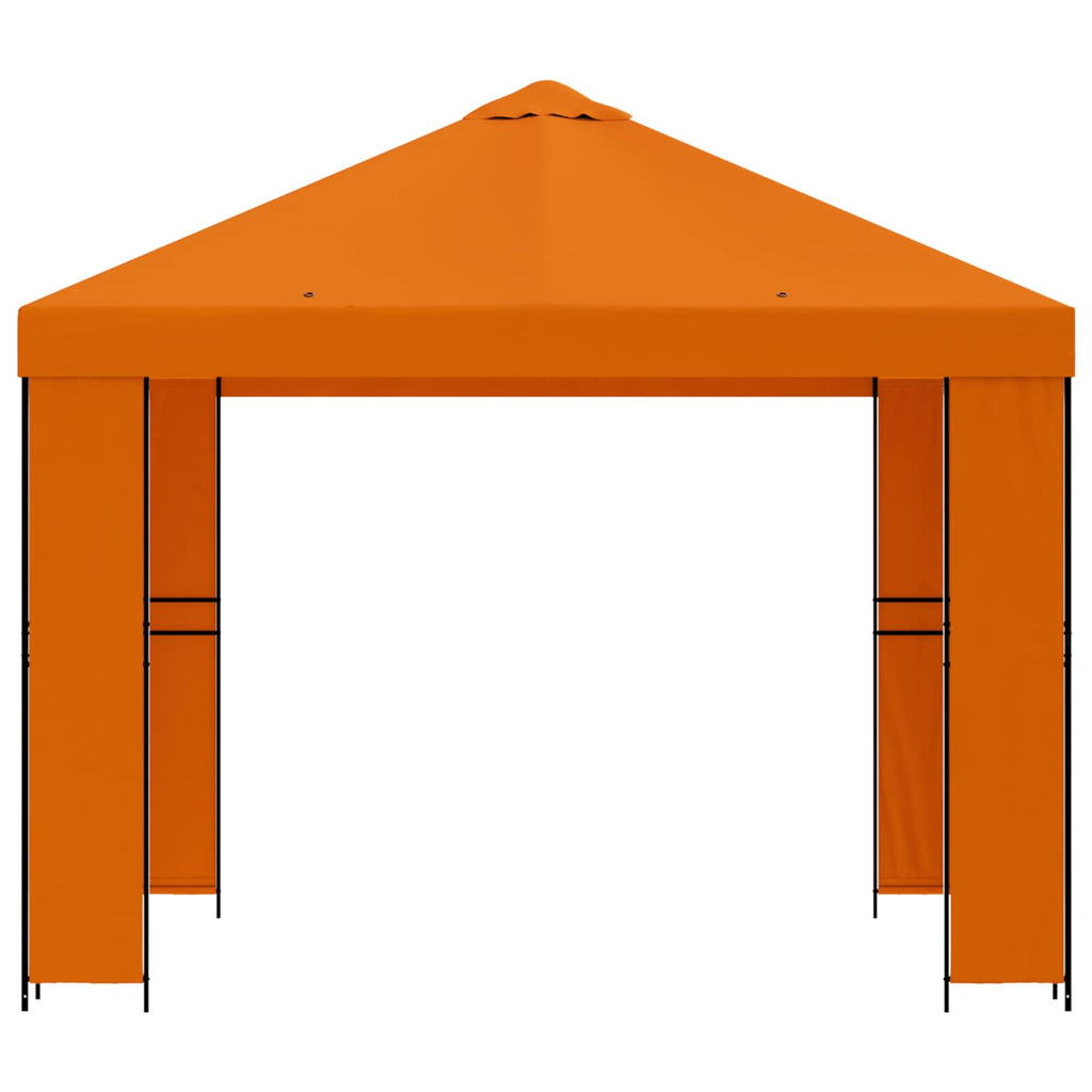 Pavillon 3 x 3 m Orange Polyester und Stahl 190 gsm