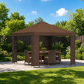 Pavillon 3 x 3 m Braun Polyester und Stahl 190 gsm