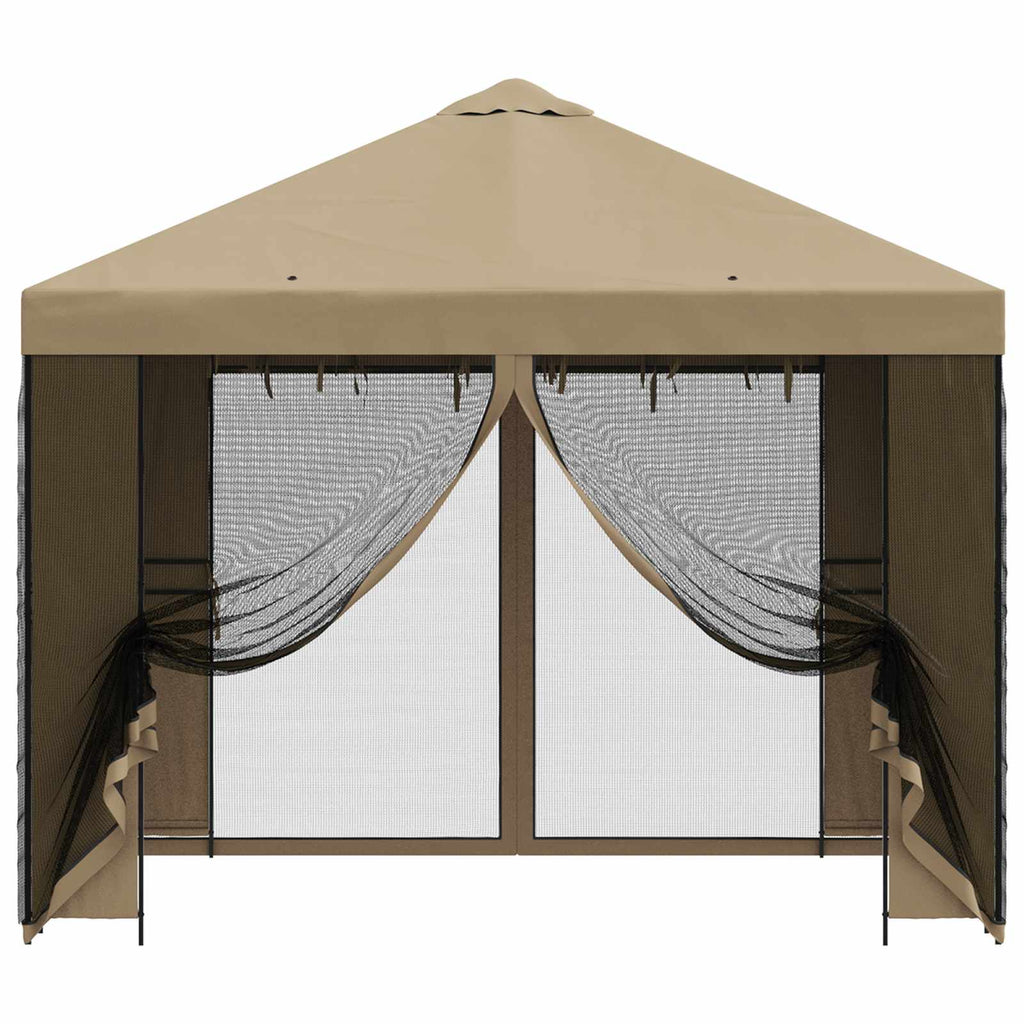 Garten Pavillon mit Seitenwänden 3 x 3 m Beige