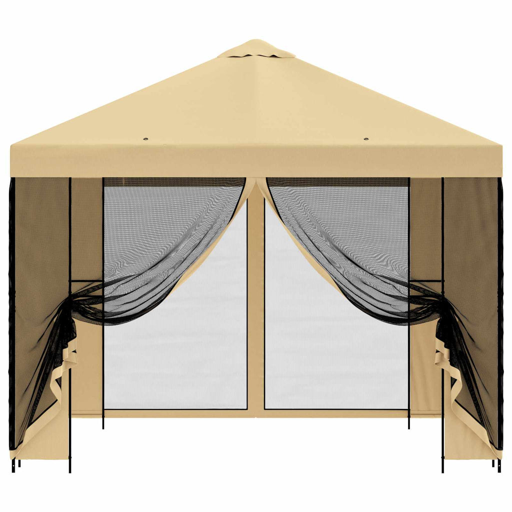 Garten Pavillon mit Seitenwänden 3 x 3 m Creme