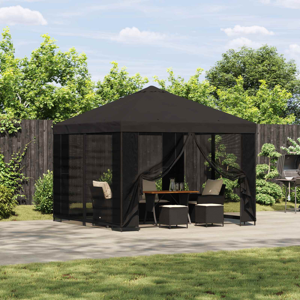 Garten Pavillon mit Seitenwänden 3 x 3 m Anthrazit