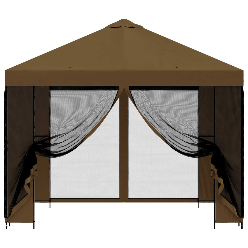 Garten Pavillon mit Seitenwänden 3 x 3 m Taupe