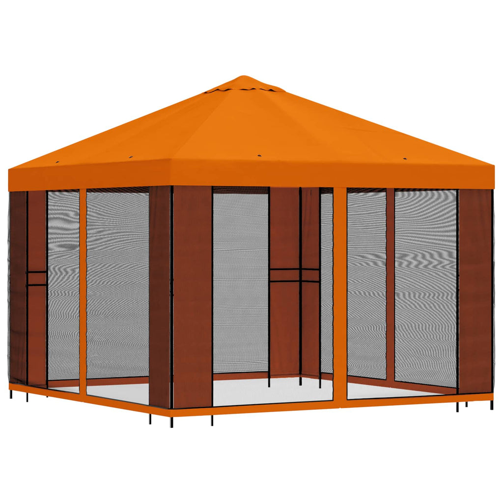 Garten Pavillon mit Seitenwänden 3 x 3 m Orange