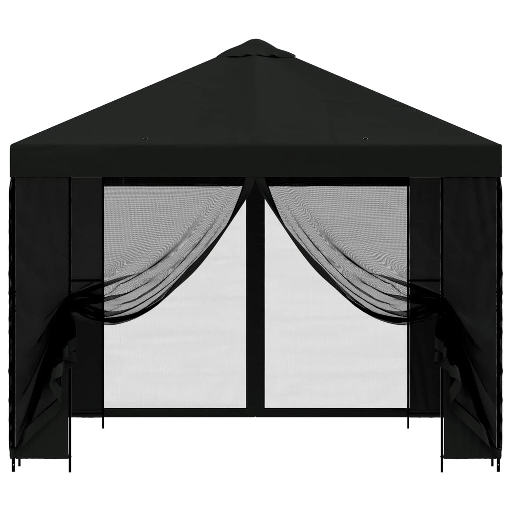 Garten Pavillon mit Seitenwänden 3 x 3 m Schwarz