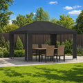 Pavillon 4 x 3 m Anthrazit Polyester und Stahl 190 gsm