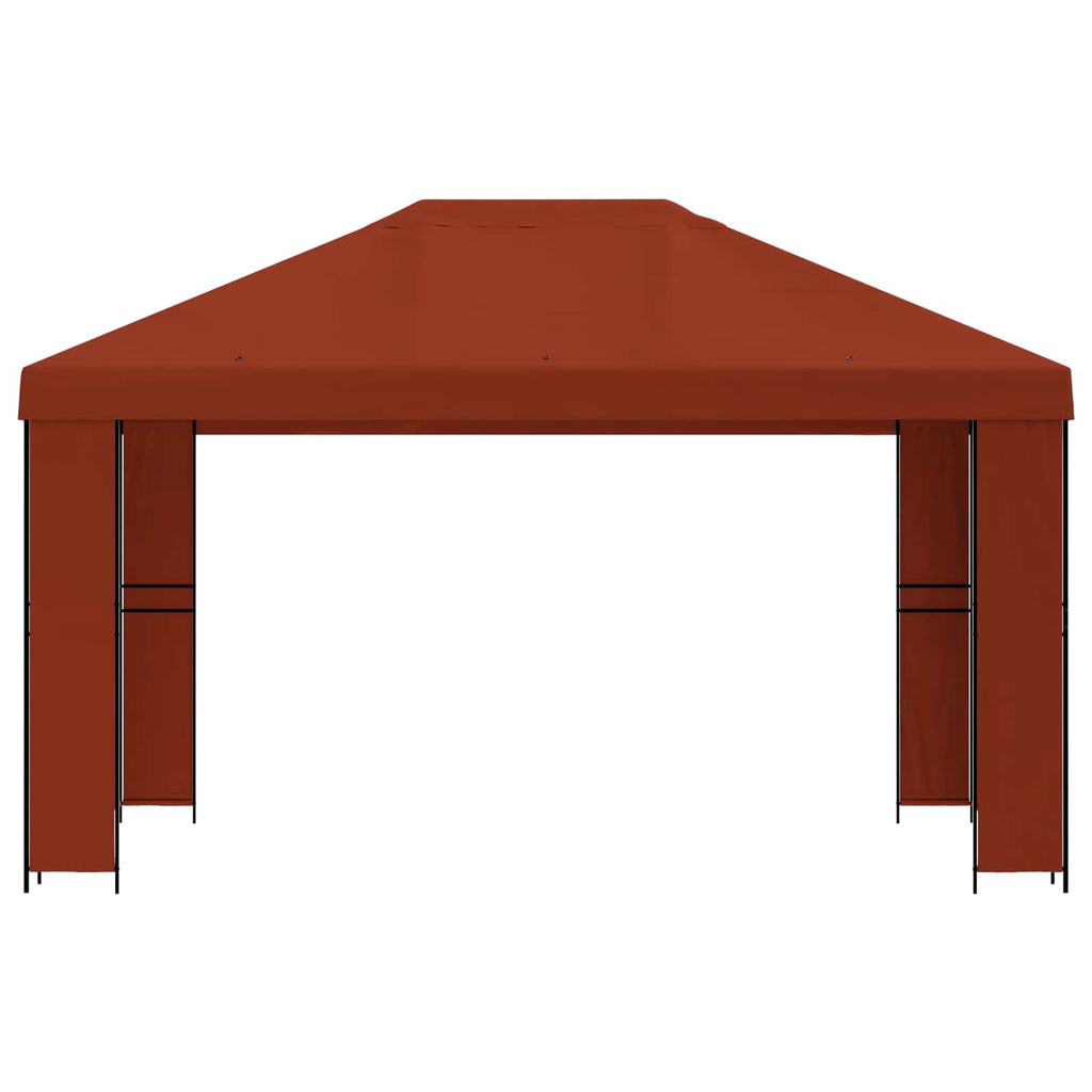 Pavillon 4 x 3 m Terrakotta Polyester und Stahl 190 gsm