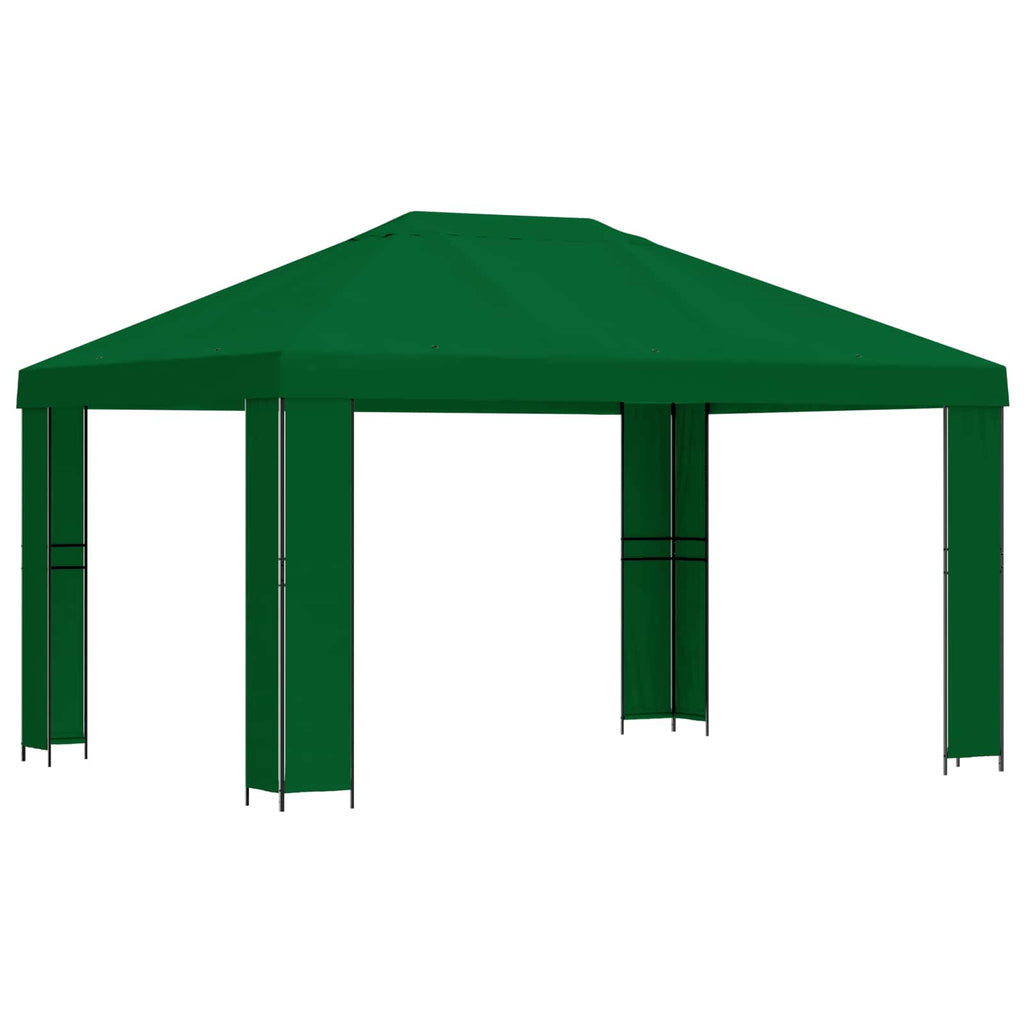 Pavillon 4 x 3 m Grün Polyester und Stahl 190 gsm
