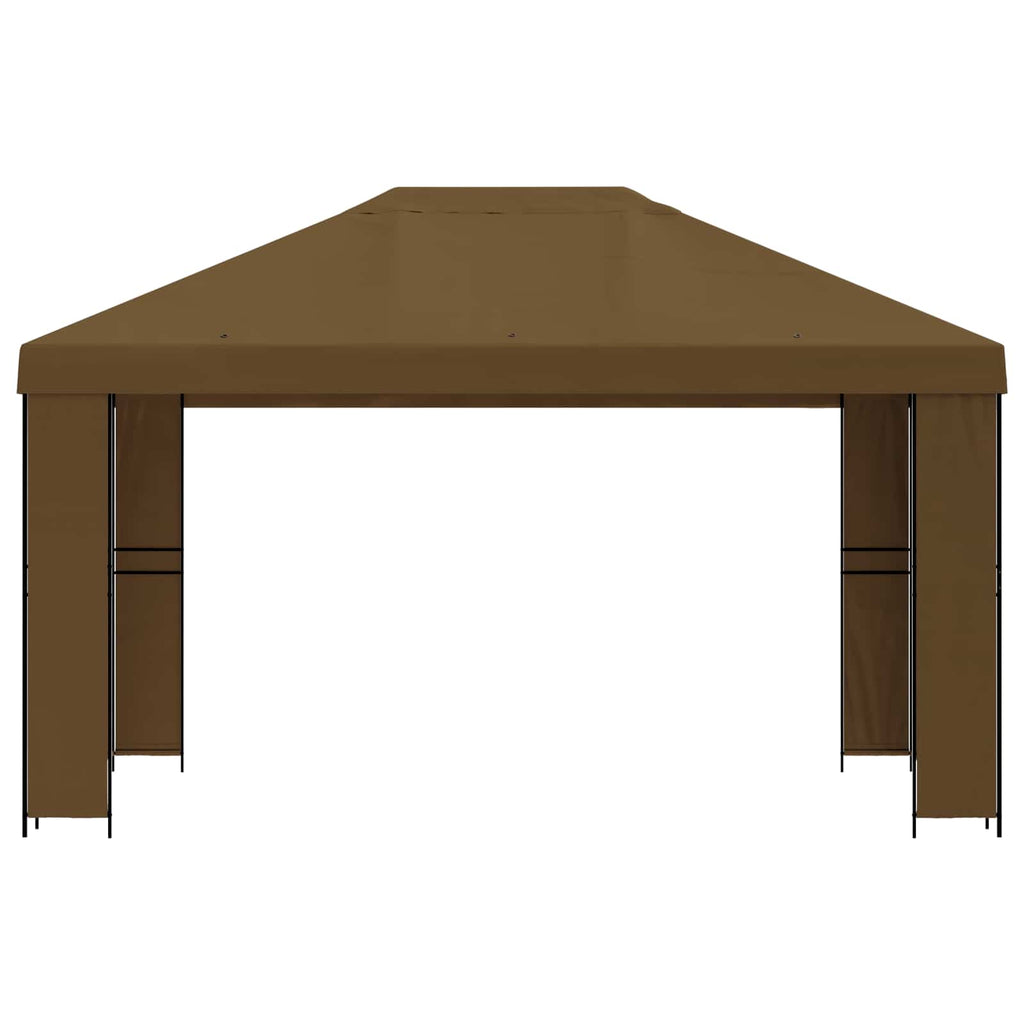 Pavillon 4 x 3 m Taupe Polyester und Stahl 190 gsm