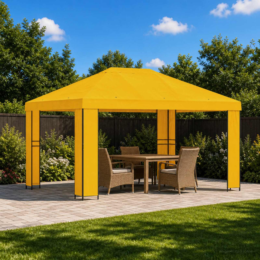Pavillon 4 x 3 m Gelb Polyester und Stahl 190 gsm