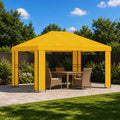 Pavillon 4 x 3 m Gelb Polyester und Stahl 190 gsm