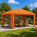 Pavillon 4 x 3 m Orange Polyester und Stahl 190 gsm
