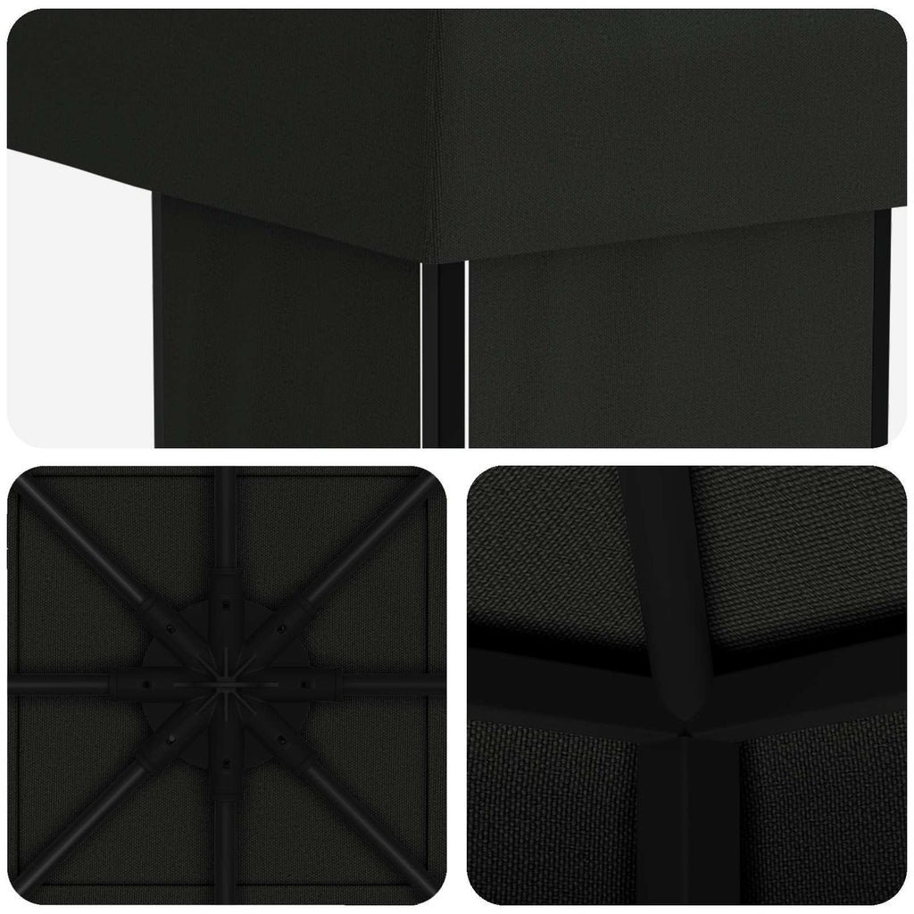 Pavillon 4 x 3 m Schwarz Polyester und Stahl 190 gsm