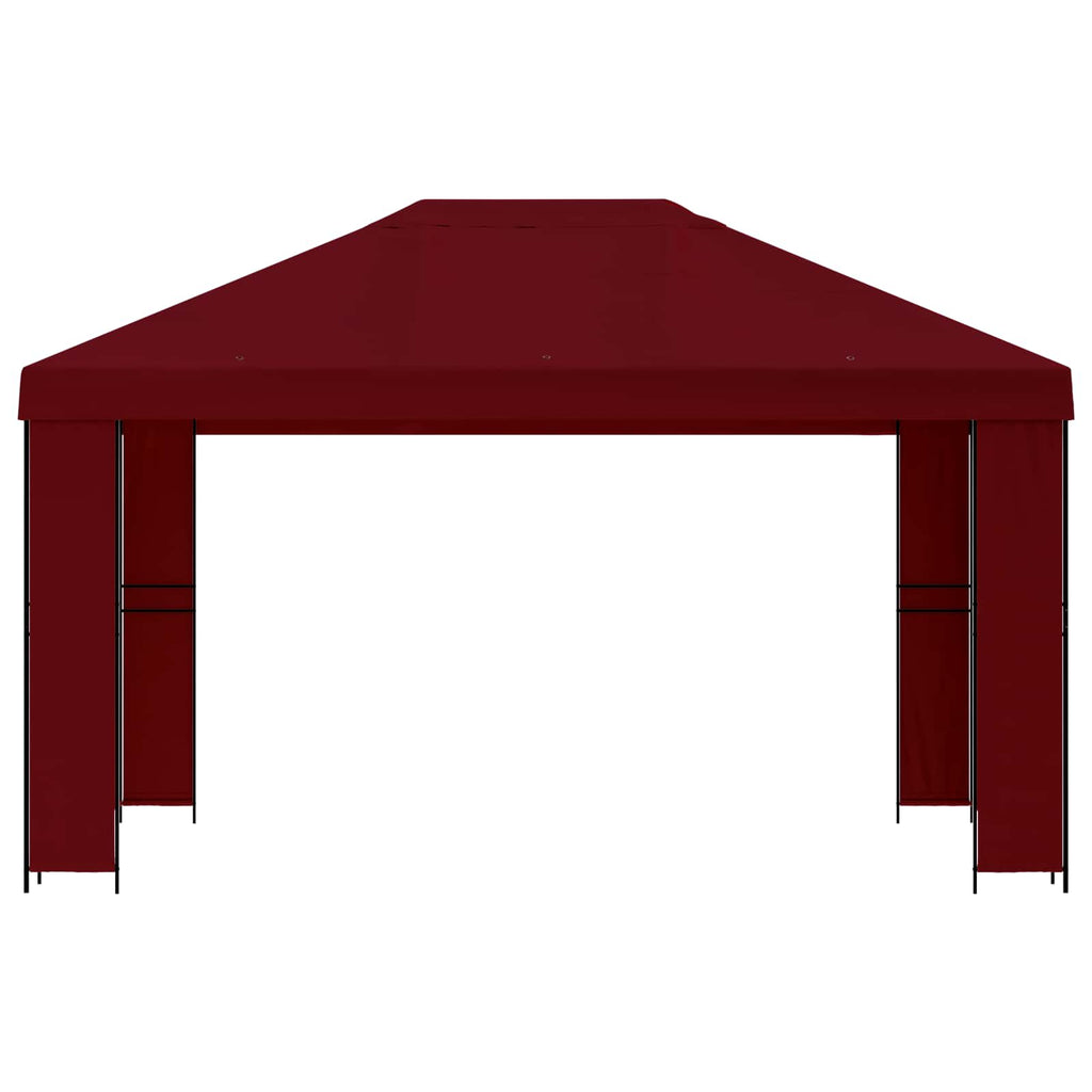 Pavillon 4 x 3 m Bordeauxrot Polyester und Stahl 190 gsm