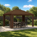 Pavillon 4 x 3 m Braun Polyester und Stahl 190 gsm