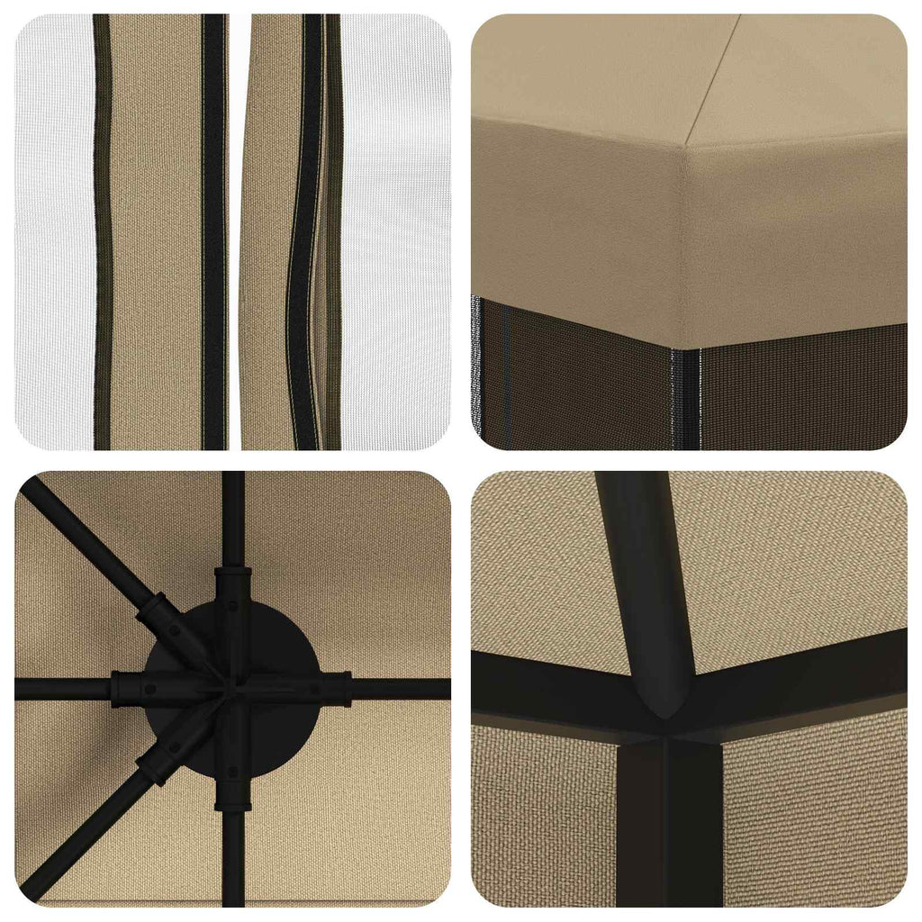 Garten Pavillon mit Seitenwänden 4 x 3 m Beige