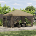 Garten Pavillon mit Seitenwänden 4 x 3 m Beige