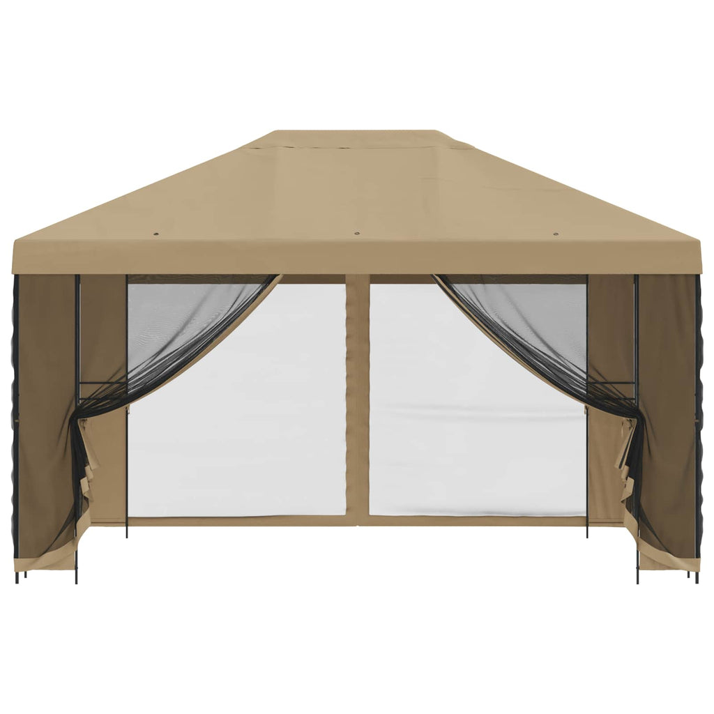 Garten Pavillon mit Seitenwänden 4 x 3 m Beige
