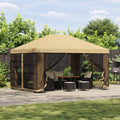 Garten Pavillon mit Seitenwänden 4 x 3 m Creme