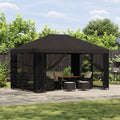 Garten Pavillon mit Seitenwänden 4 x 3 m Anthrazit