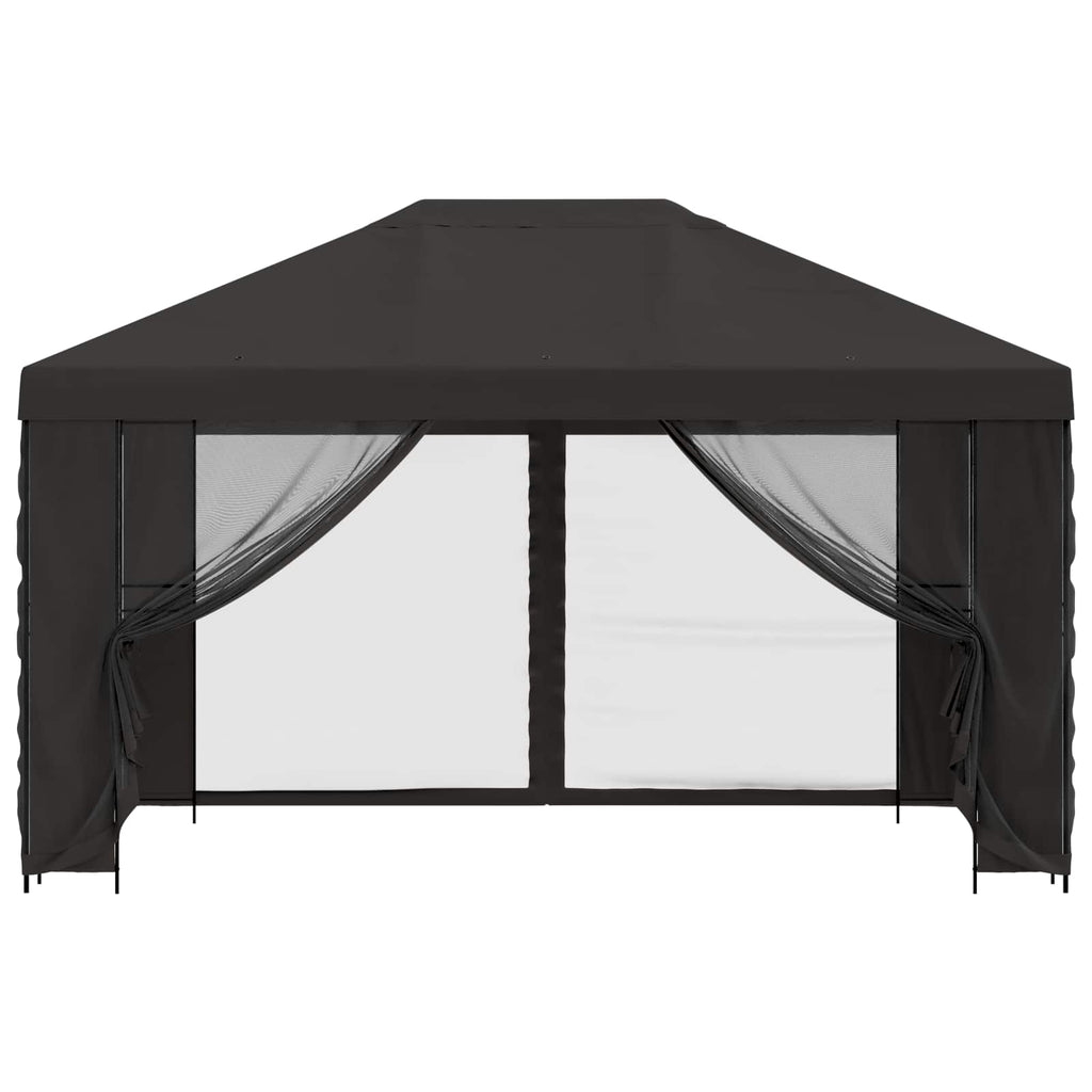 Garten Pavillon mit Seitenwänden 4 x 3 m Anthrazit
