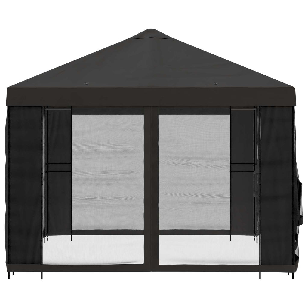 Garten Pavillon mit Seitenwänden 4 x 3 m Anthrazit
