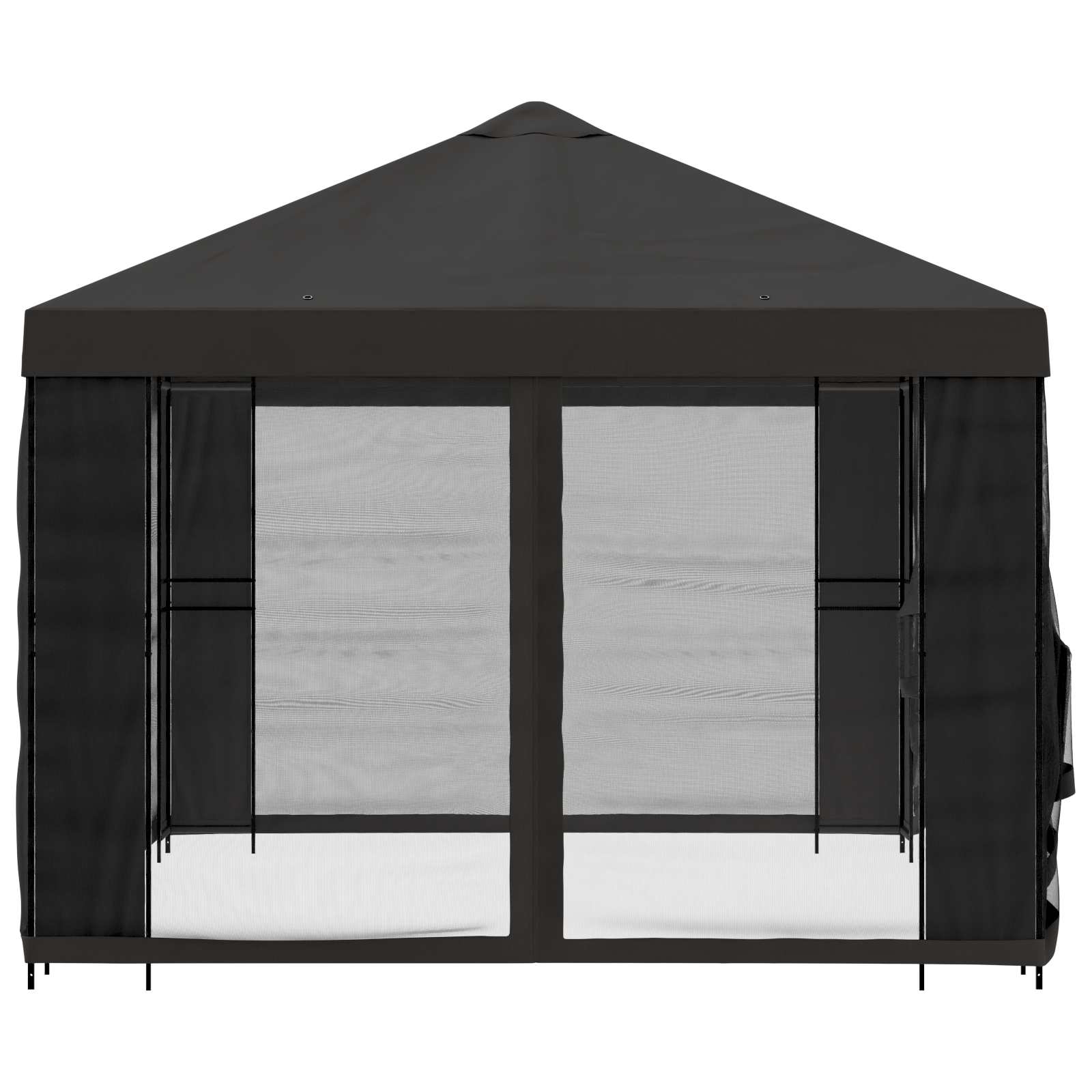Garten Pavillon mit Seitenwänden 4 x 3 m Anthrazit