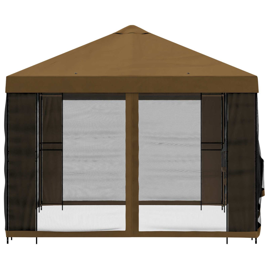Garten Pavillon mit Seitenwänden 4 x 3 m Taupe