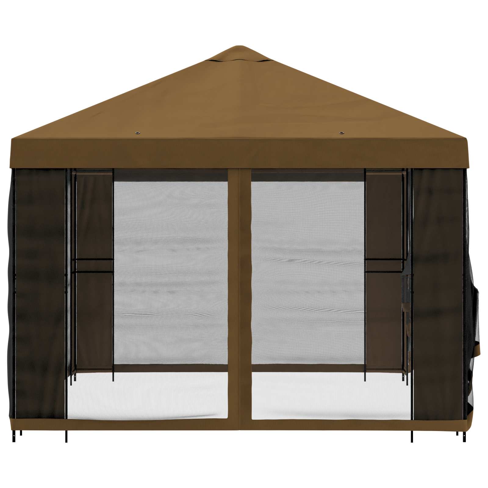 Garten Pavillon mit Seitenwänden 4 x 3 m Taupe