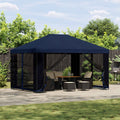 Garten Pavillon mit Seitenwänden 4 x 3 m Blau